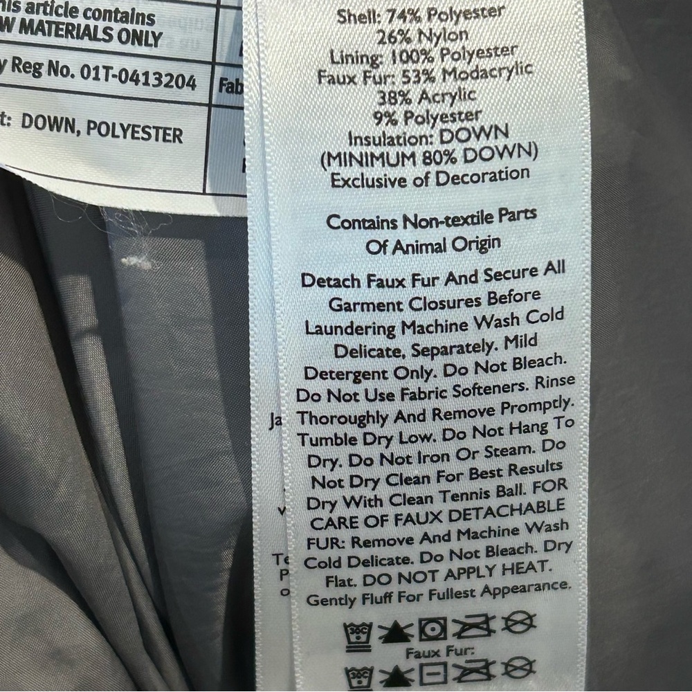 Eddie Bauer Gray Puffer Jacket Down Filled Long Length Women’s Size Tall Large - Picture 8 of 8